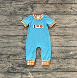 Short sleeves I love basketball baby boy romper