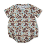 Short sleeves mint camo baby boy summer romper