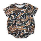 Short sleeves brown camo baby boy summer romper