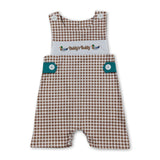 Sleeveless plaid daddy's buddy duck baby boy romper
