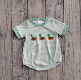 Short sleeves stripe duck baby boy summer romper