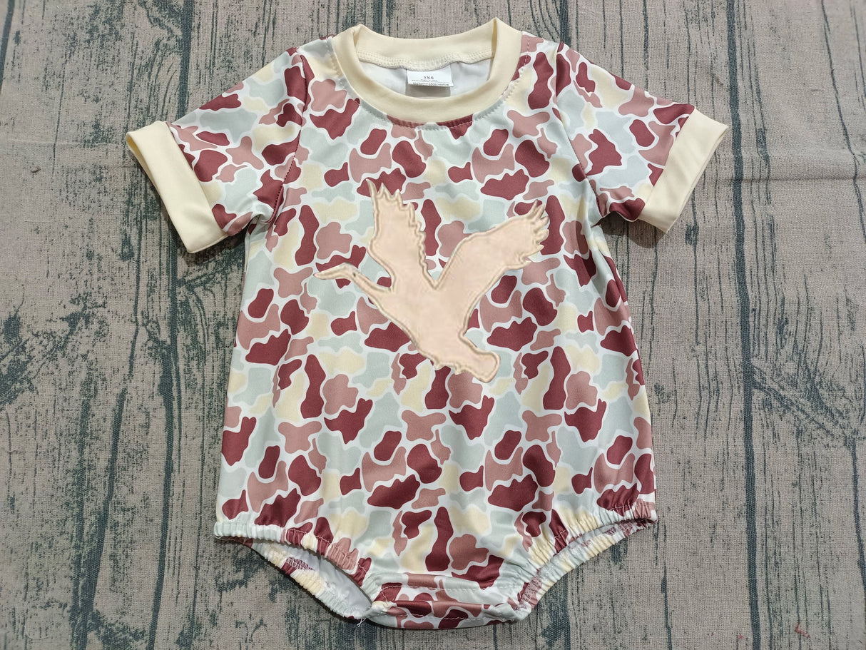 Short sleeves camo duck baby boys summer romper