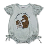 Short sleeves you'll be here in my heart baby girls romper