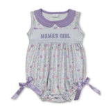 Lavender sleeveless floral mama's girl baby romper