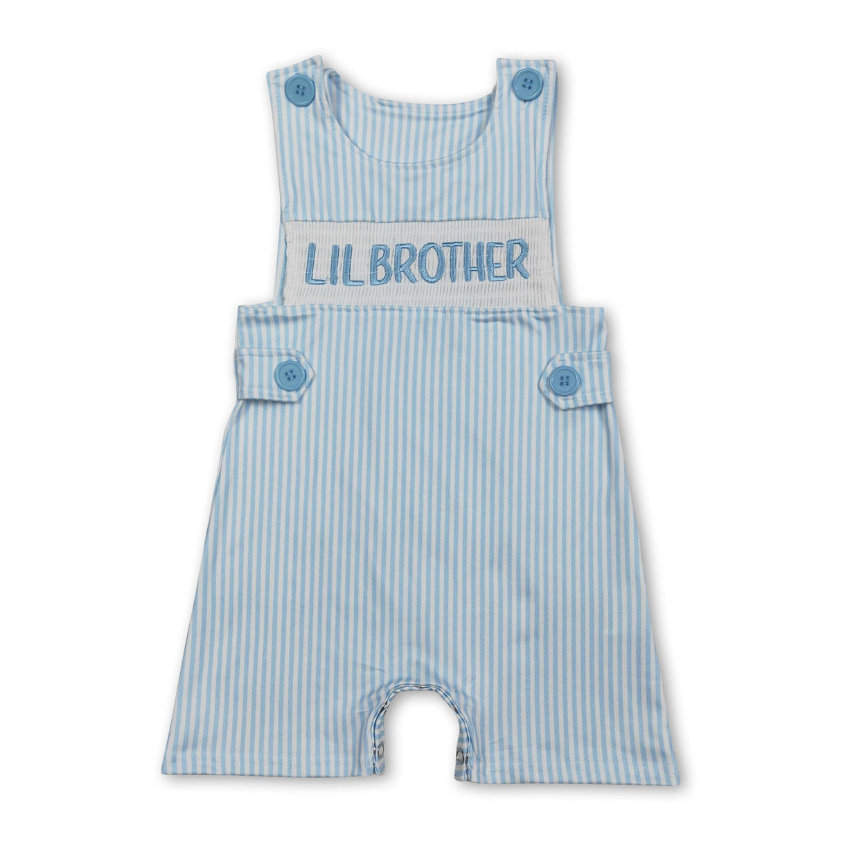 Sleeveless stripe lil brother baby boy romper