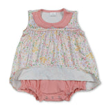 Sleeveless doll collar floral baby girls summer romper