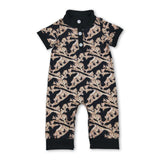 Short sleeves camo duck call baby boy polo romper