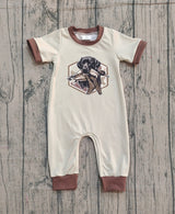 Short sleeves camo duck dog baby boy romper