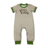 Green short sleeves call me duck baby boy romper