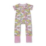Short sleeves camo rabbit baby girls Easter zipper romper