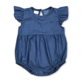 Flutter sleeves soft denim baby girls summer romper