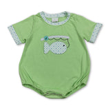Short sleeves fishing embroidery baby boy summer romper