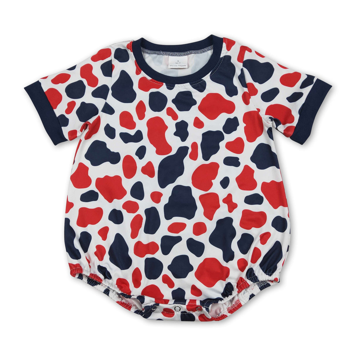 Short sleeves camo baby boy 4th of july romper
