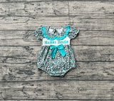 Short sleeves western mamas bestie baby girls romper