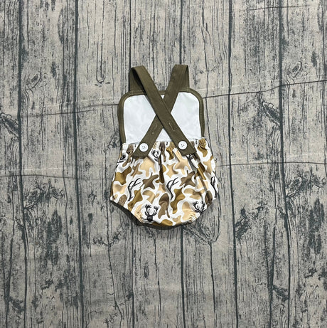 Straps deer camo baby boy summer romper