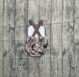 Straps dog duck camo baby boy summer romper