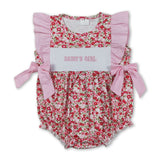 Flutter sleeves daddy's girl embroidery floral baby girl romper