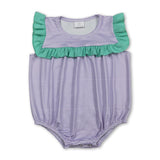 Ruffle lavender stripe baby girls summer romper