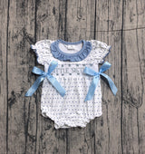 Short sleeves polka dots little sister smocked baby girl romper