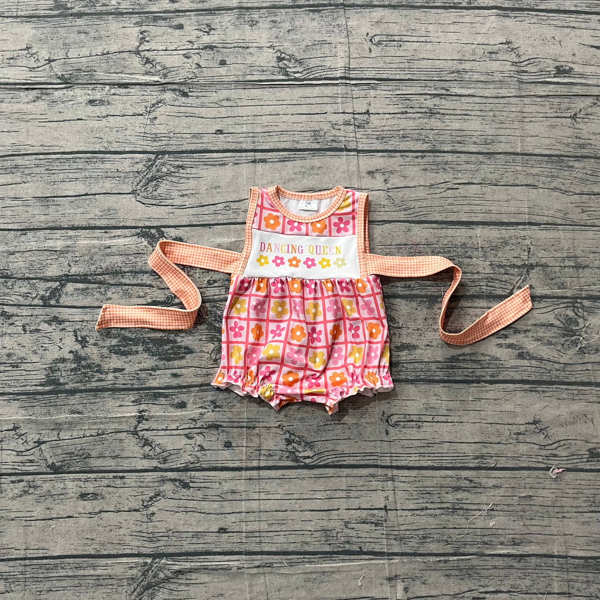 Sleeveless dancing queen floral baby girls romper