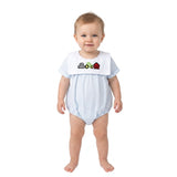 Short sleeves stripe farm tractor embroidery boy romper