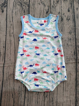 Sleeveless dinosaur baby boy summer romper