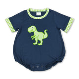 Short sleeves dinosaur embroidery baby summer romper