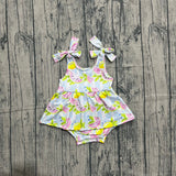 Sleeveless lemon watermelon baby girls romper