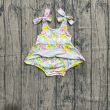 Sleeveless lemon watermelon baby girls romper