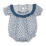 Daddy's girl smocked floral short sleeves baby girls romper
