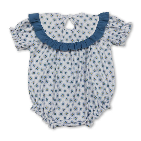 Daddy's girl smocked floral short sleeves baby girls romper