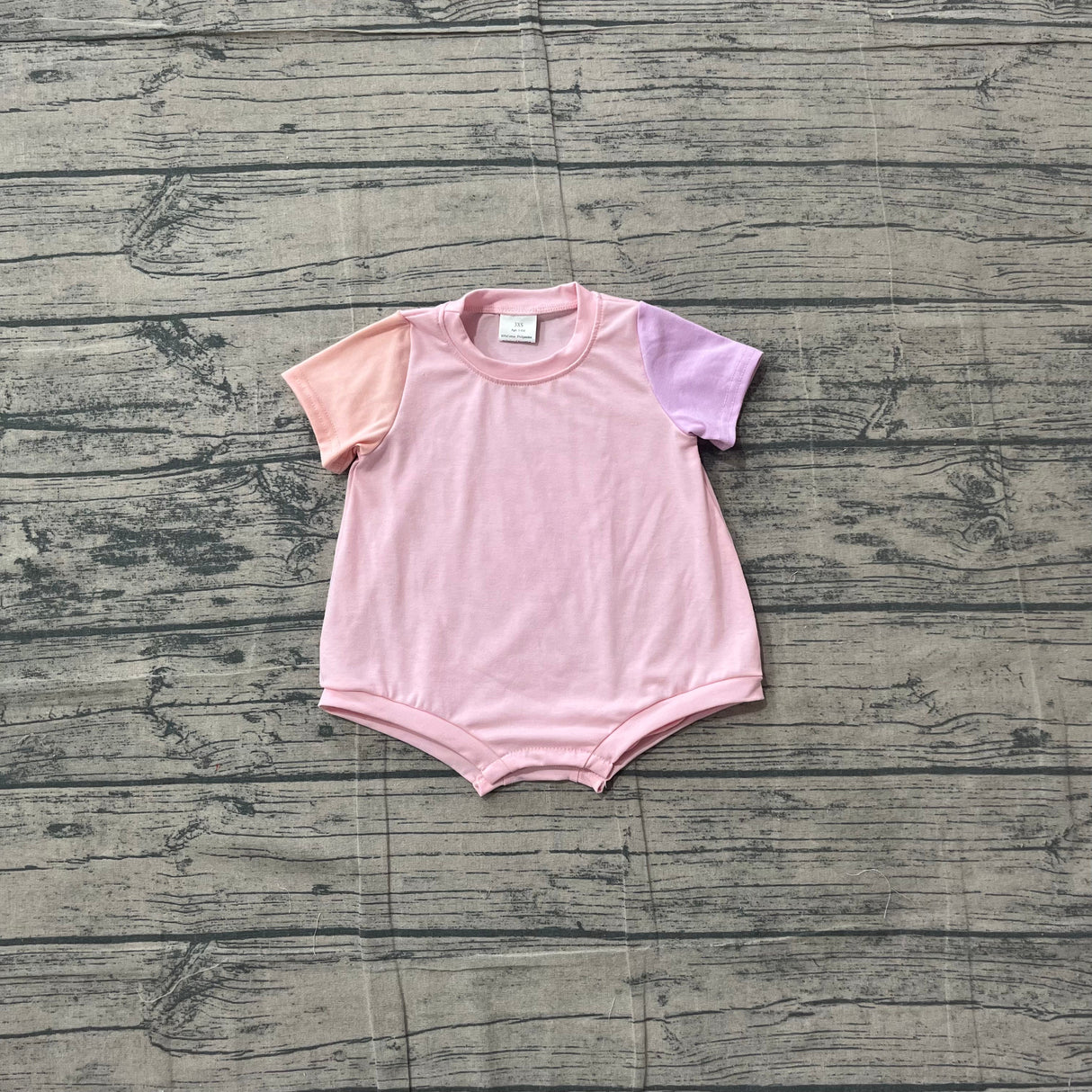 Short sleeves cotton pink baby girls summer romper