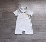 Stripe candy corn embroidery baby boy Halloween romper