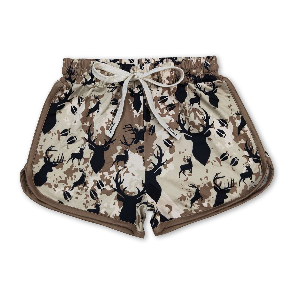 Olive deer camo baby girls summer shorts