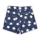 Stripe star kids girls 4th of july denim shorts