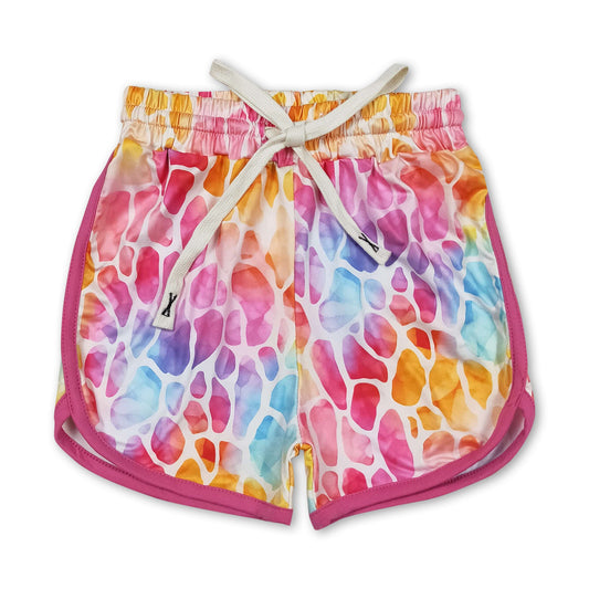 Hot pink colorful print baby girls shorts