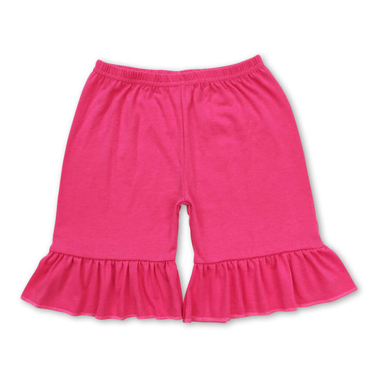 Hot pink ruffle baby girls summer shorts