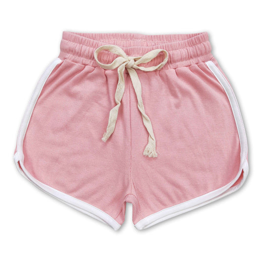 Pink cotton kids girls summer shorts