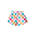 Colorful plaid print baby girls summer shorts