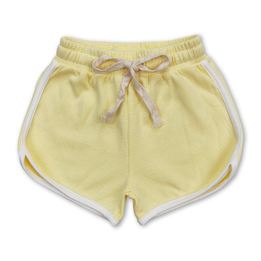Yellow cotton kids girls summer shorts