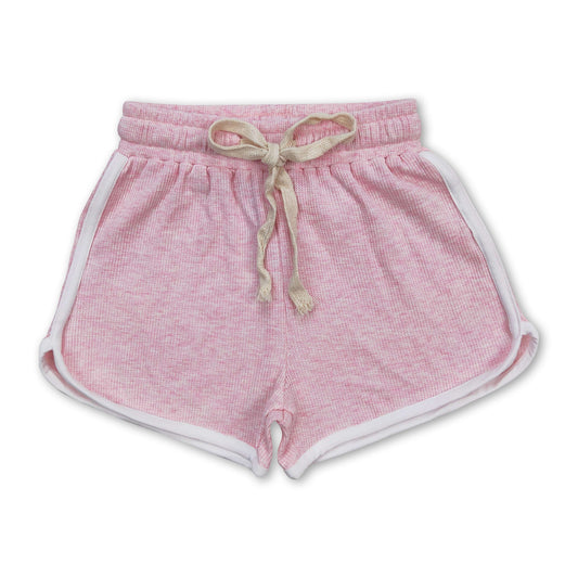 Light pink cotton kids girls summer shorts