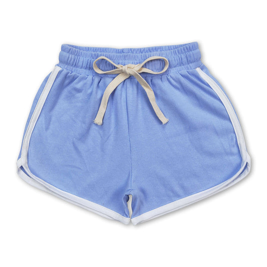 Light blue cotton kids girls summer shorts