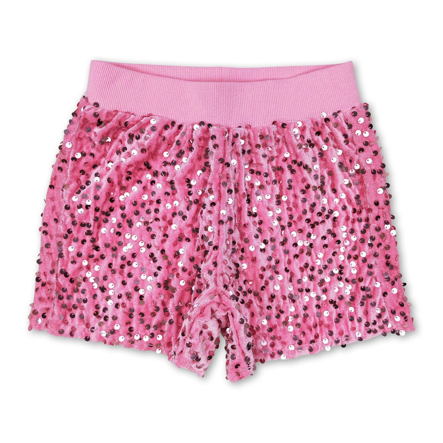 Pink sequin lining baby girls shorts