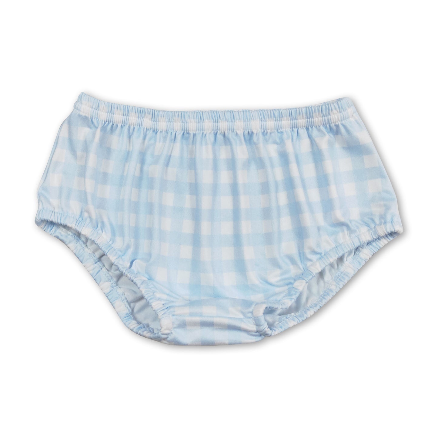 Light blue plaid baby boy summer bummies