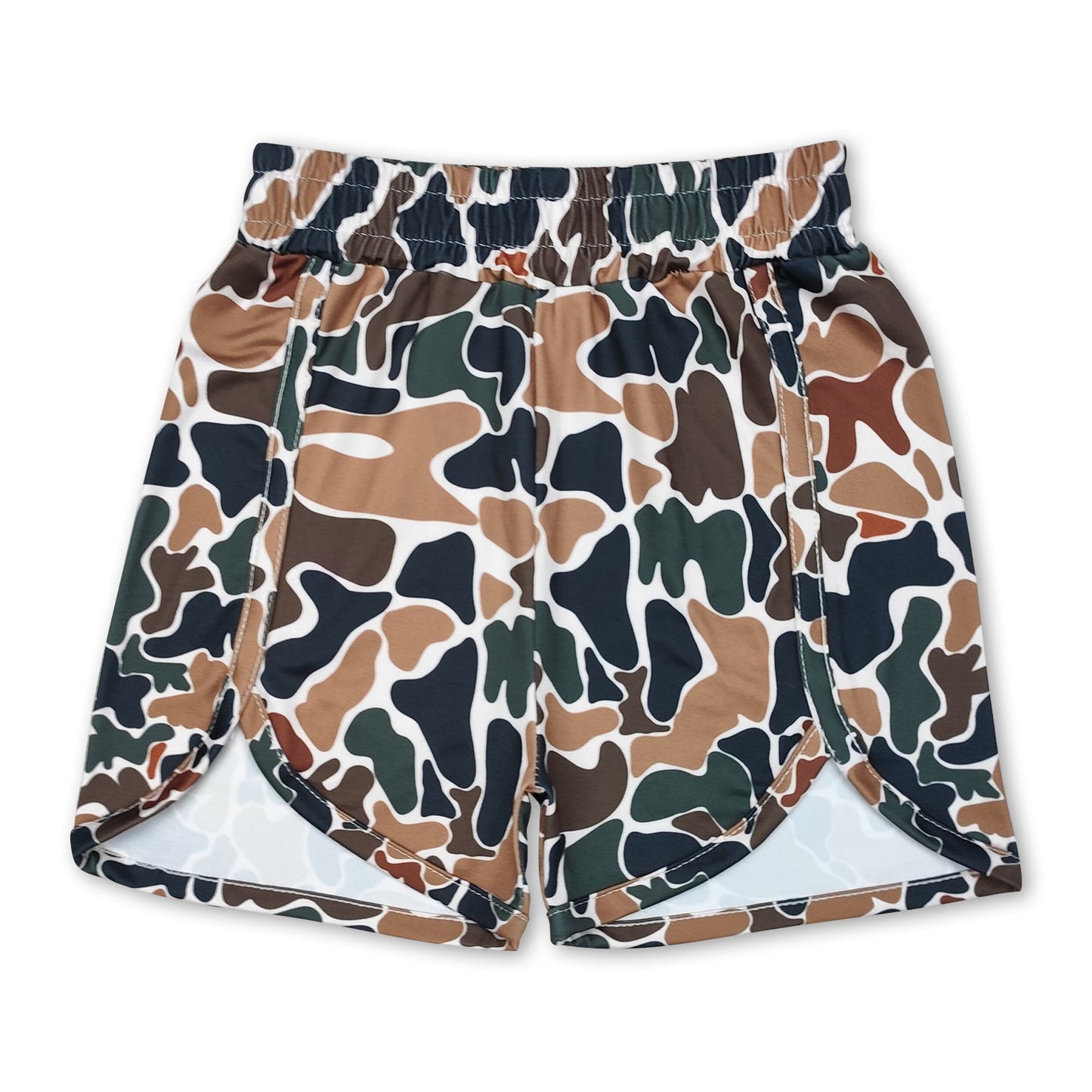 Khaki camo kids girls summer shorts