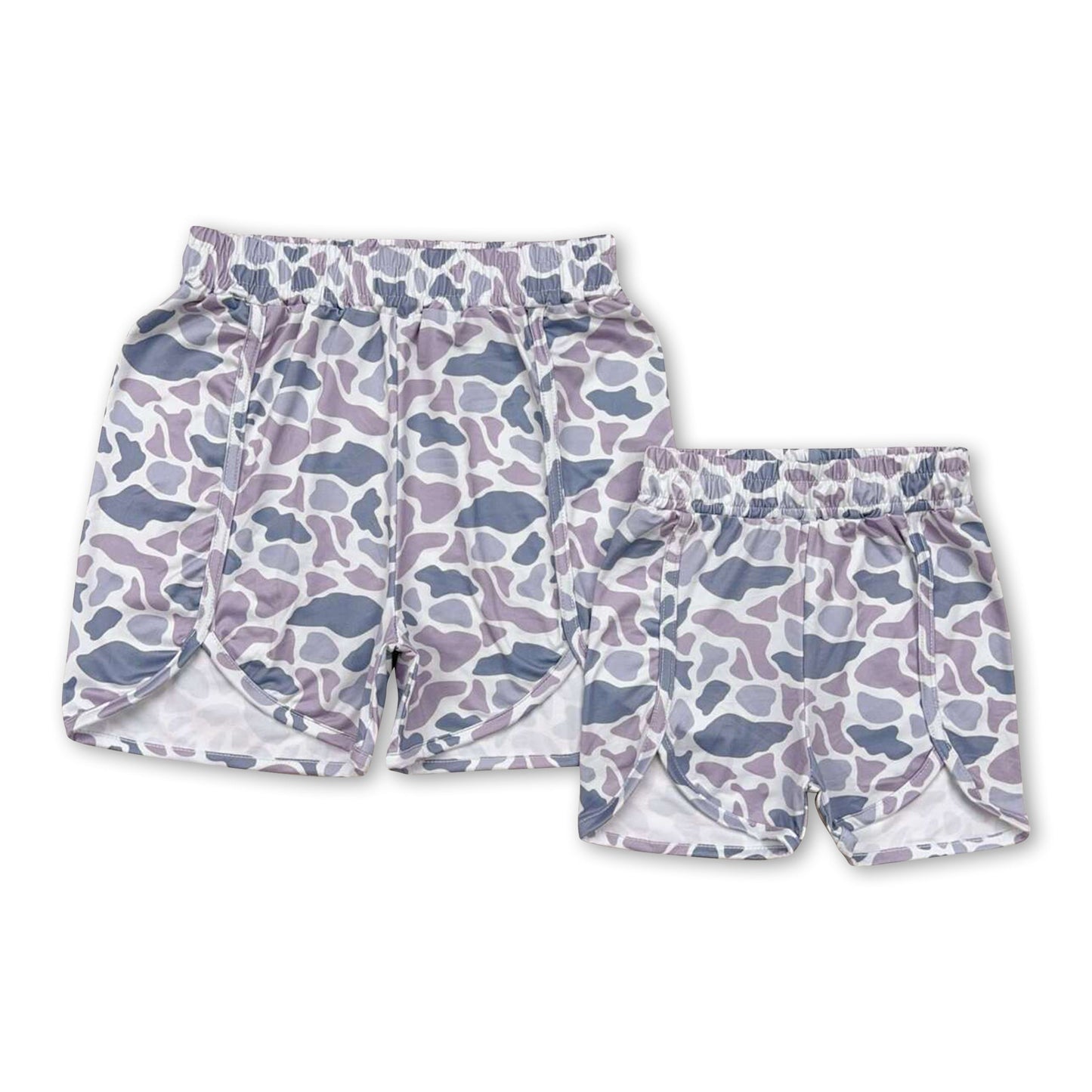 Grey camo adult women summer shorts