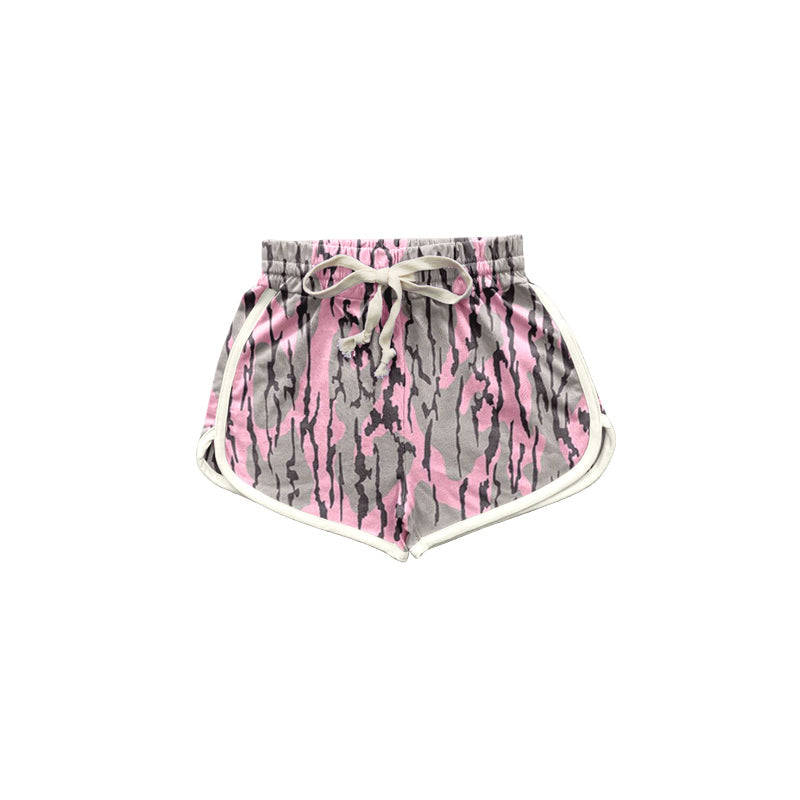 Pink camo baby girls summer shorts