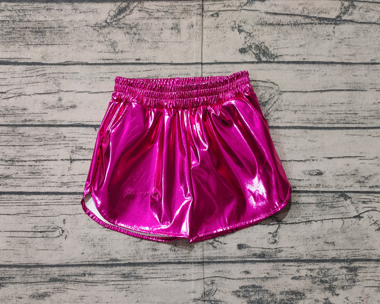 Hot pink elastic waist kids girls summer shorts