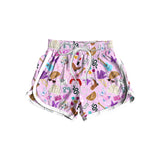 Lavender guitar butterfly singer adult women summer shorts