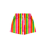 Pink green yellow stripe baby kids summer shorts